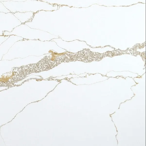 Calacatta 6614 Gold quartz, right side of the slab