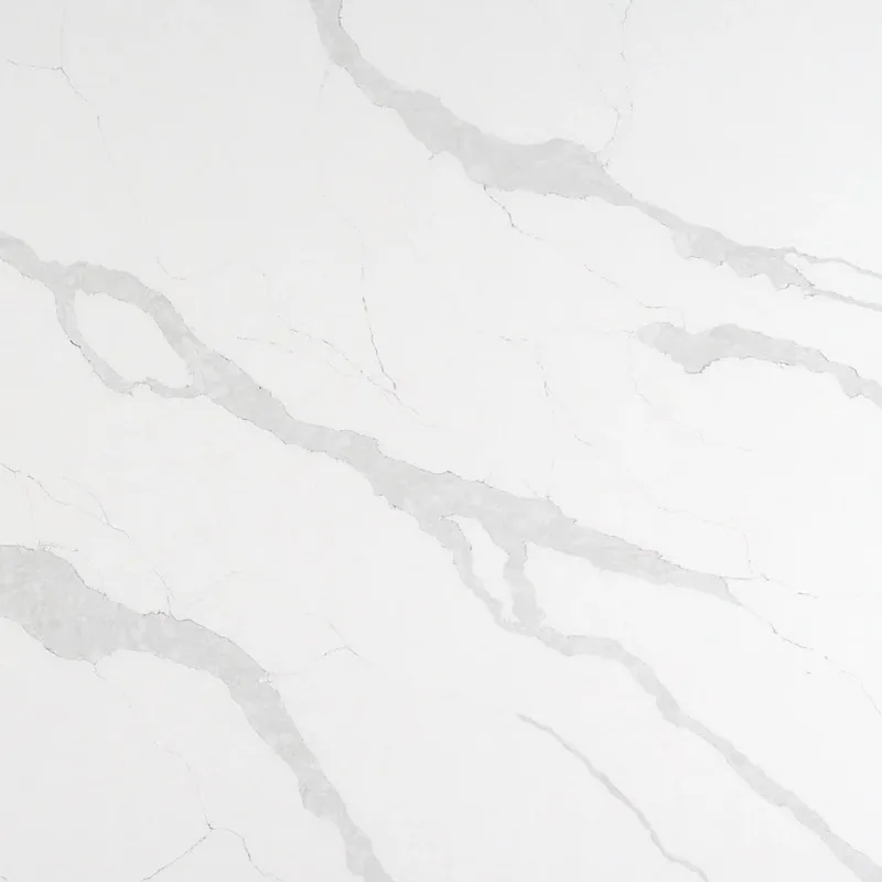 Calacatta 6606 quartz, upper-right area of the slab