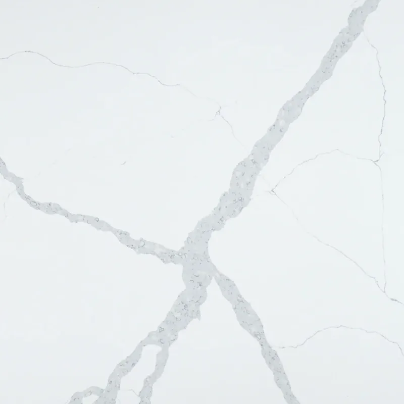Calacatta 6610 quartz, upper-right area of the slab