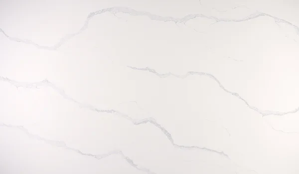 Auro Quartz Calacatta 6615 quartz slab, pure white