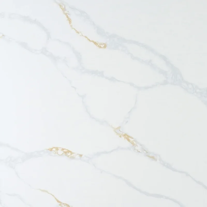 Calacatta 6626 quartz, upper-left area of the slab