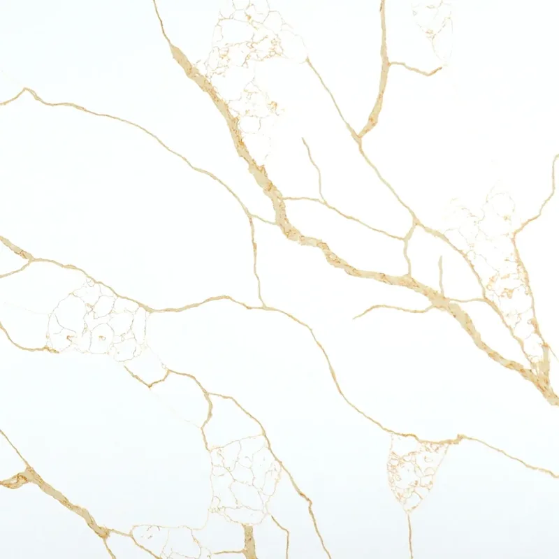 Calacatta 6632 quartz, upper-right area of the slab