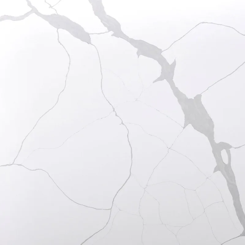 Calacatta 6702 quartz, upper-left area of the slab
