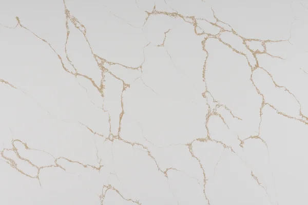 Auro Quartz Calacatta 6714 Gold quartz slab, open gold web