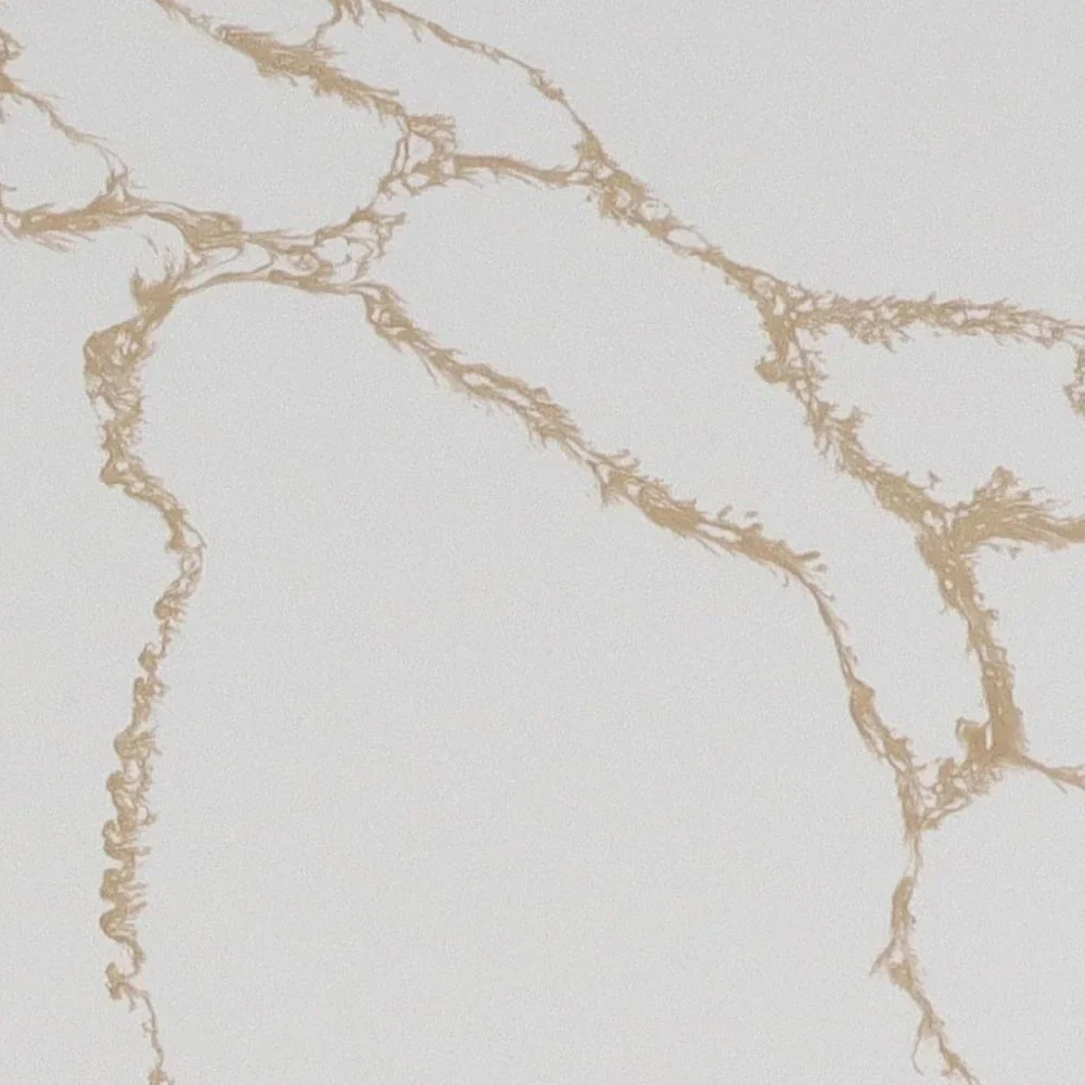 Close-up of Calacatta 6714 Gold quartz