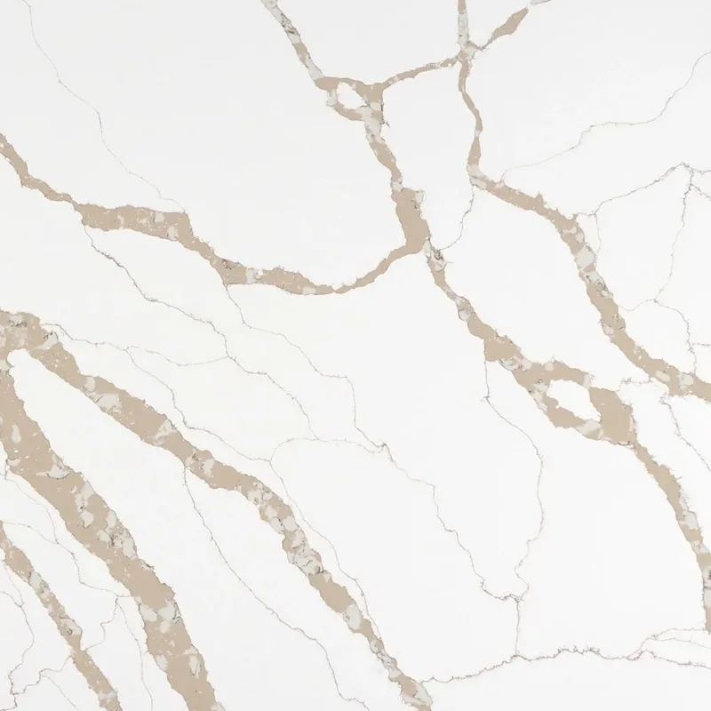 Calacatta 6887 quartz, upper-right area of the slab