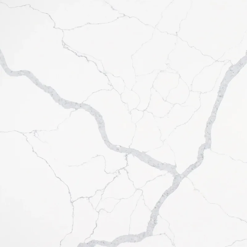Calacatta 6888 quartz, upper-left area of the slab