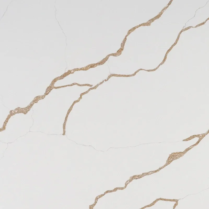 Calacatta 6947 quartz, upper-left area of the slab