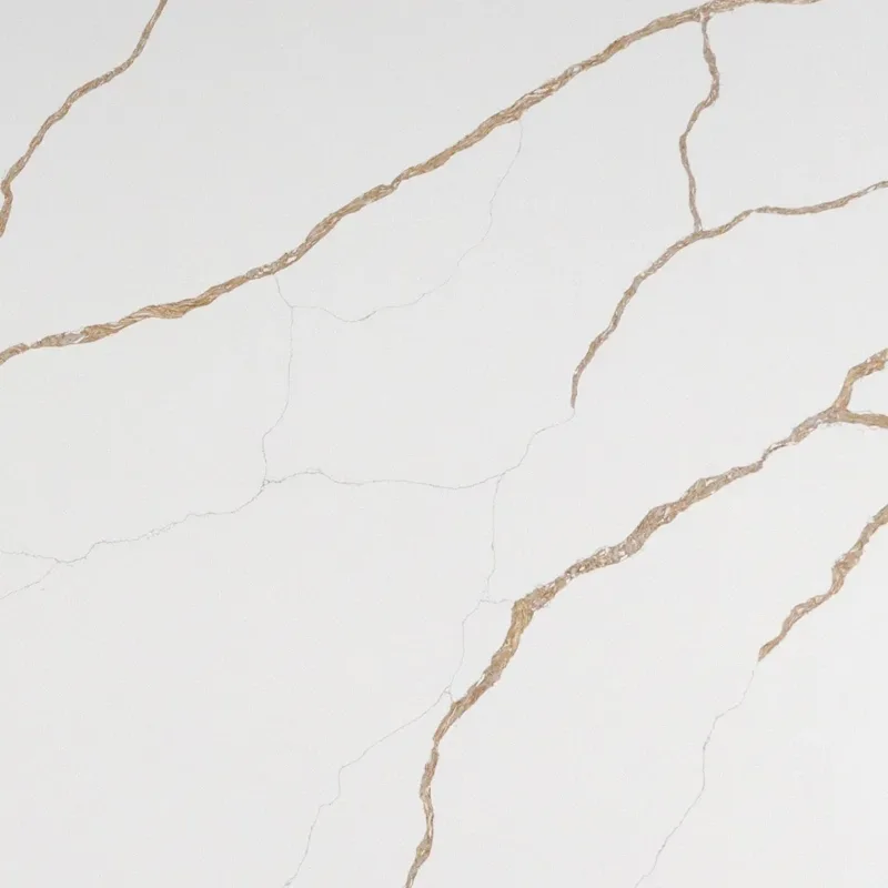 Calacatta 6947 quartz, upper-right area of the slab