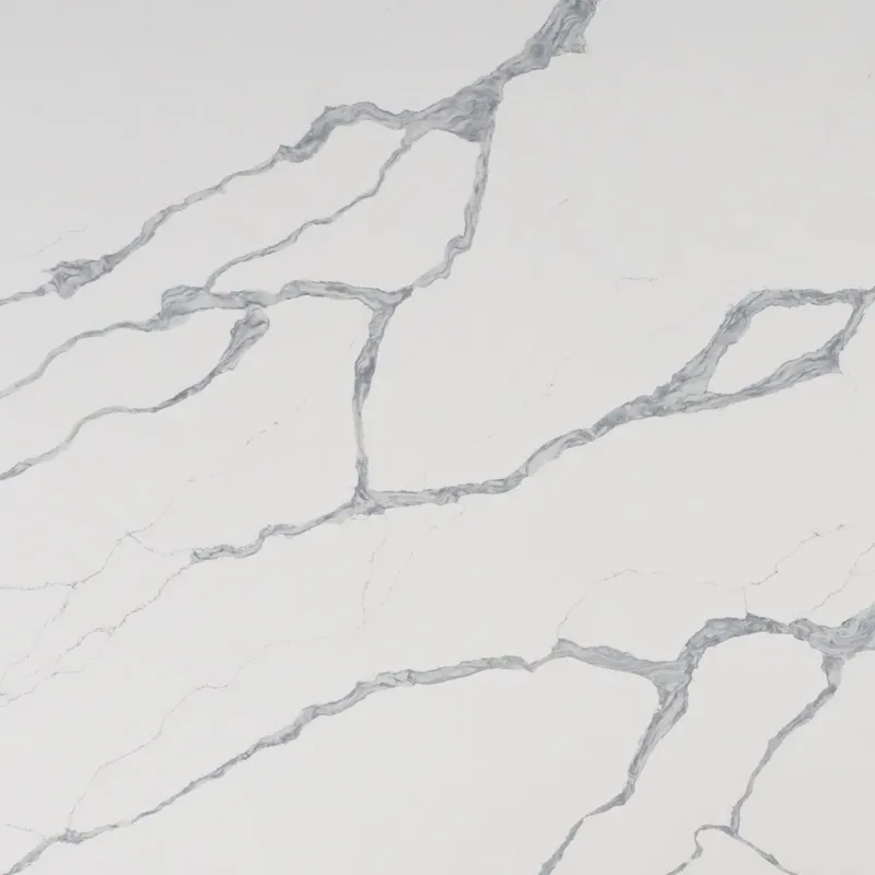 Calacatta 6965 quartz, upper-left area of the slab